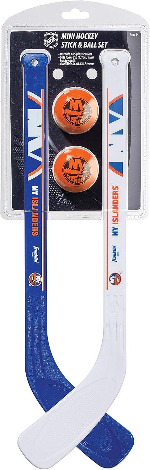 image:imageFranklin Sports NHL Mini Hockey Stick Set NHL Team Knee Hockey Stick and Ball Set Two Player Stick Set Great Toy for KidsNew York Islanders