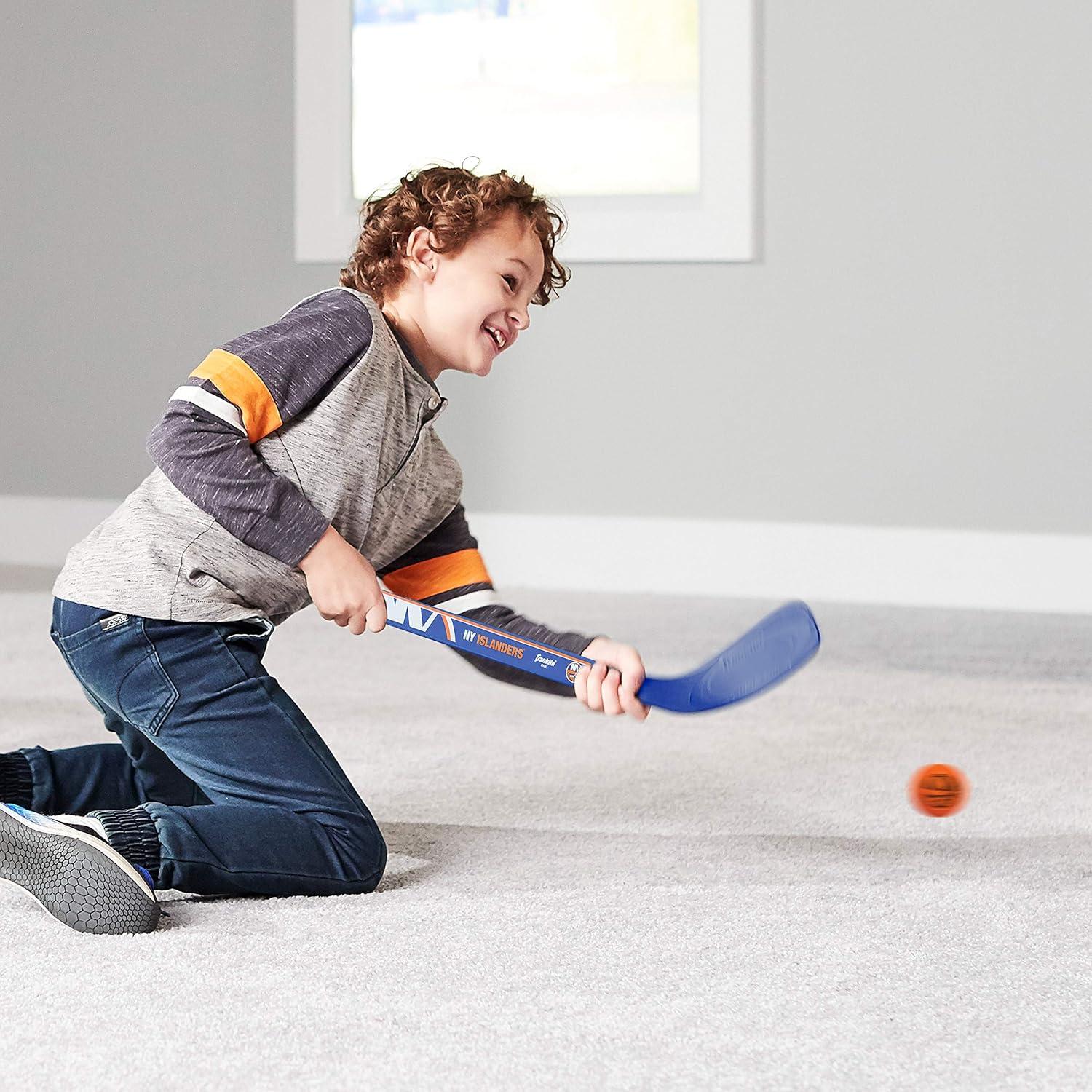 image:imageFranklin Sports NHL Mini Hockey Stick Set NHL Team Knee Hockey Stick and Ball Set Two Player Stick Set Great Toy for KidsNew York Islanders