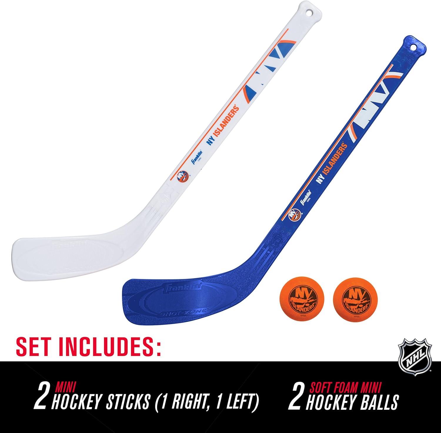 image:imageFranklin Sports NHL Mini Hockey Stick Set NHL Team Knee Hockey Stick and Ball Set Two Player Stick Set Great Toy for KidsNew York Islanders