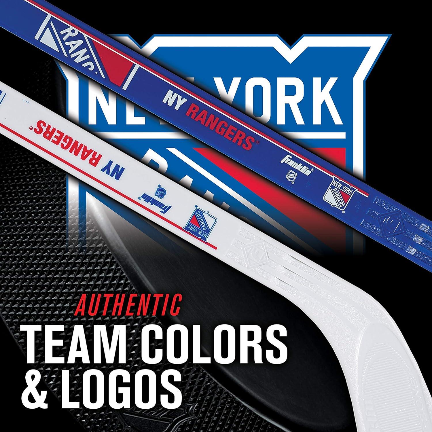 image:imageFranklin Sports NHL Mini Hockey Stick Set NHL Team Knee Hockey Stick and Ball Set Two Player Stick Set Great Toy for KidsNew York Rangers