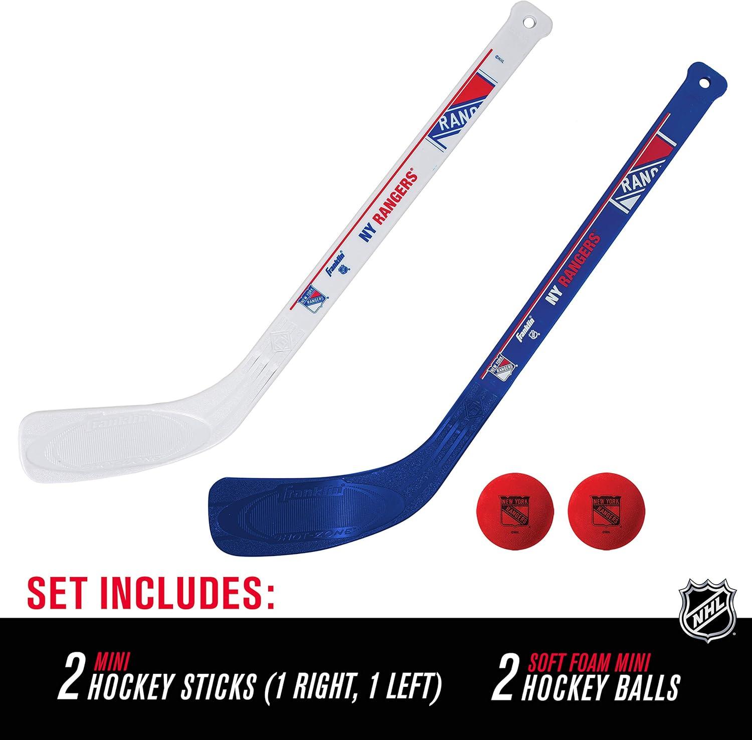image:imageFranklin Sports NHL Mini Hockey Stick Set NHL Team Knee Hockey Stick and Ball Set Two Player Stick Set Great Toy for KidsNew York Rangers