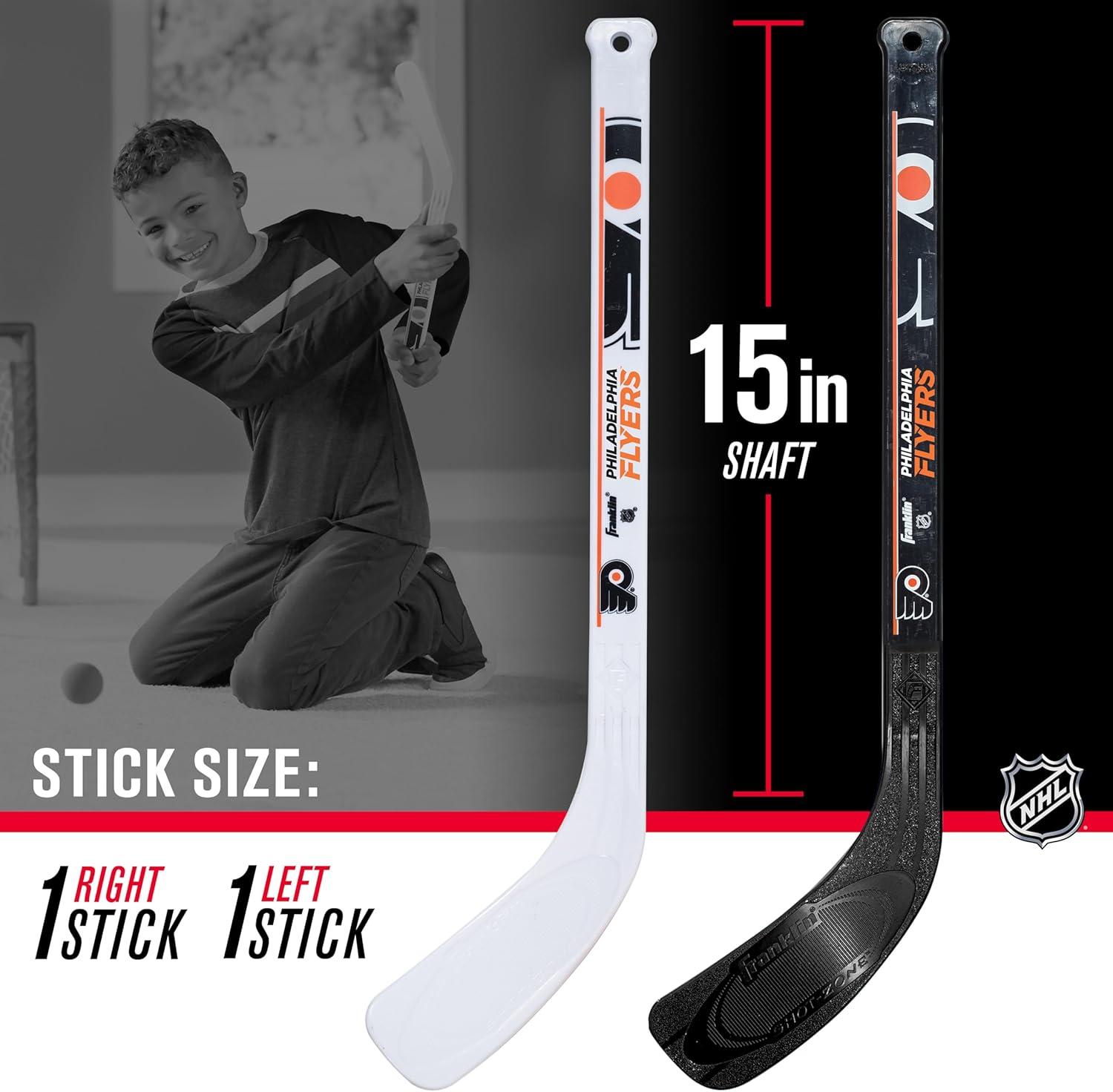 image:imageFranklin Sports NHL Mini Hockey Stick Set NHL Team Knee Hockey Stick and Ball Set Two Player Stick Set Great Toy for KidsPhiladelphia Flyers