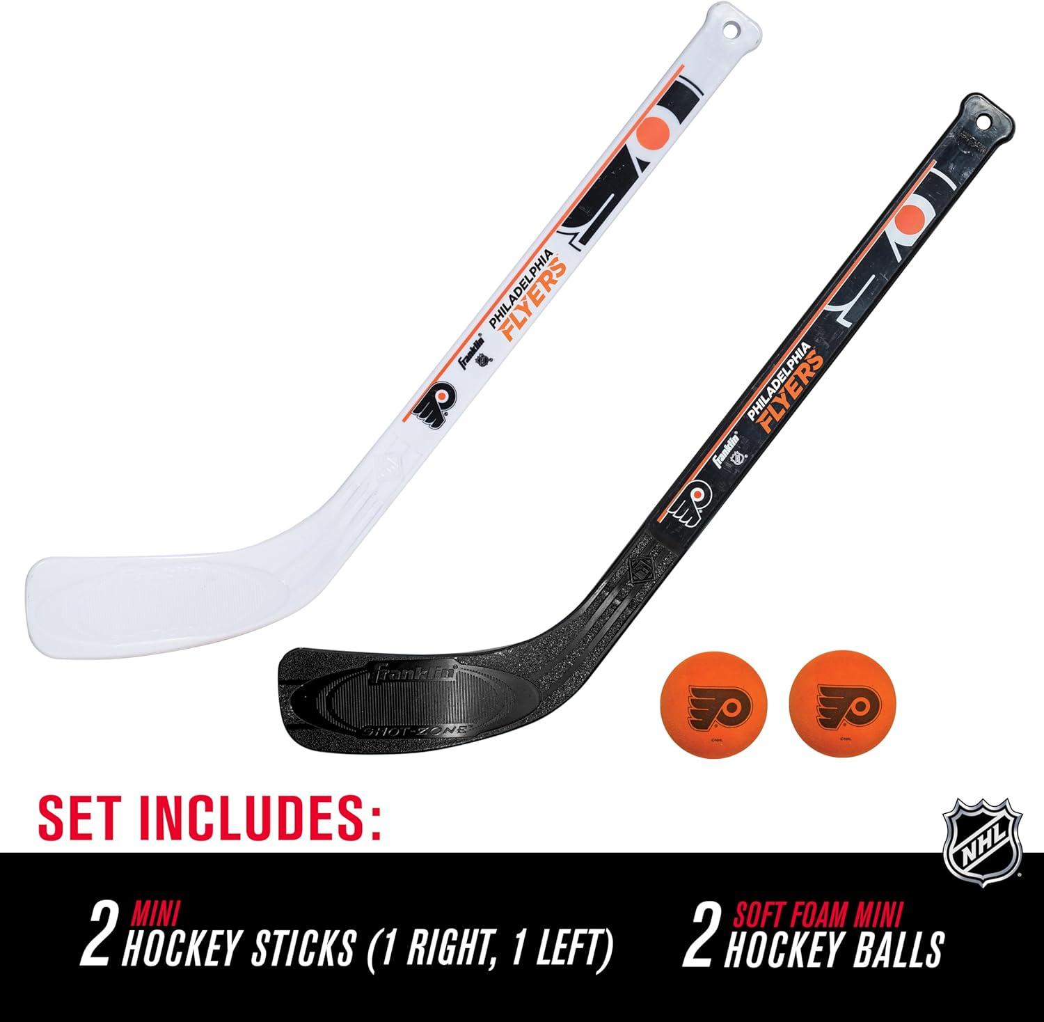 image:imageFranklin Sports NHL Mini Hockey Stick Set NHL Team Knee Hockey Stick and Ball Set Two Player Stick Set Great Toy for KidsPhiladelphia Flyers
