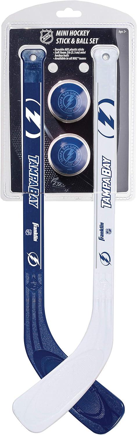 image:imageFranklin Sports NHL Mini Hockey Stick Set NHL Team Knee Hockey Stick and Ball Set Two Player Stick Set Great Toy for KidsTampa Bay Lightning