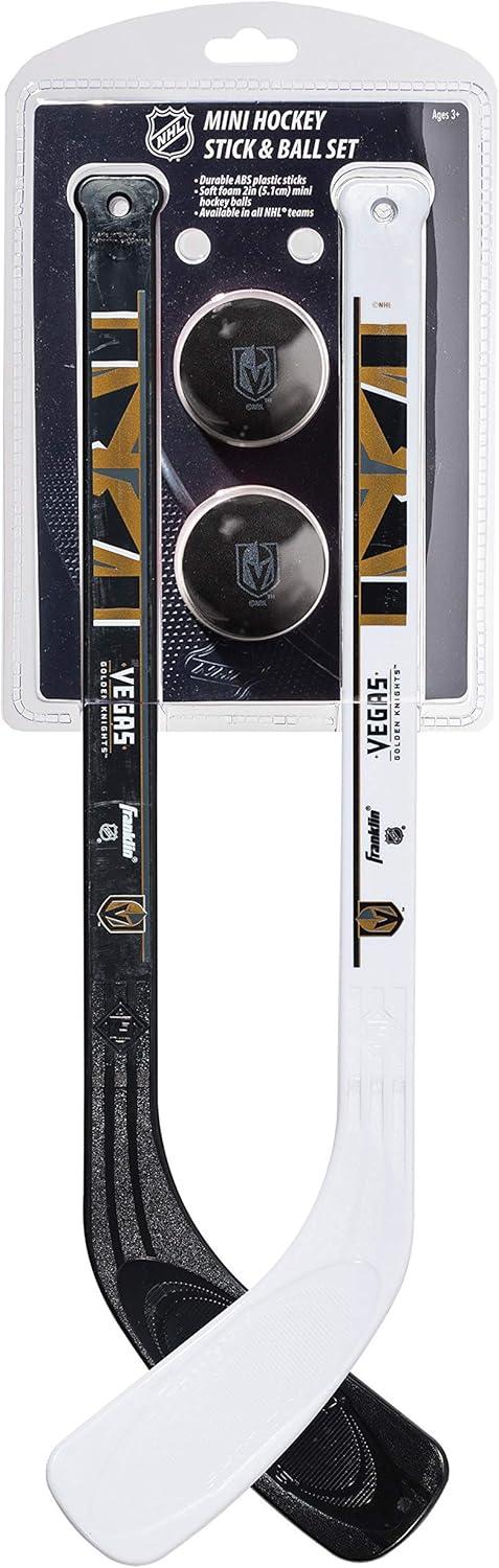 image:imageFranklin Sports NHL Mini Hockey Stick Set NHL Team Knee Hockey Stick and Ball Set Two Player Stick Set Great Toy for KidsVegas Golden Knights