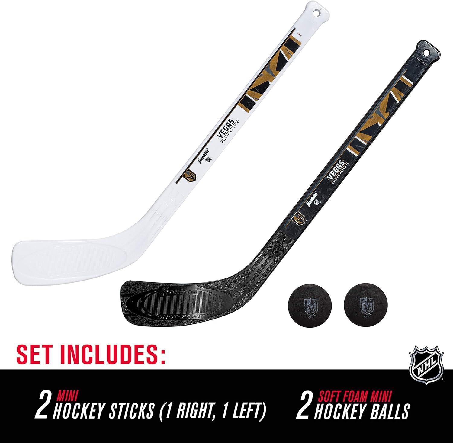 image:imageFranklin Sports NHL Mini Hockey Stick Set NHL Team Knee Hockey Stick and Ball Set Two Player Stick Set Great Toy for KidsVegas Golden Knights
