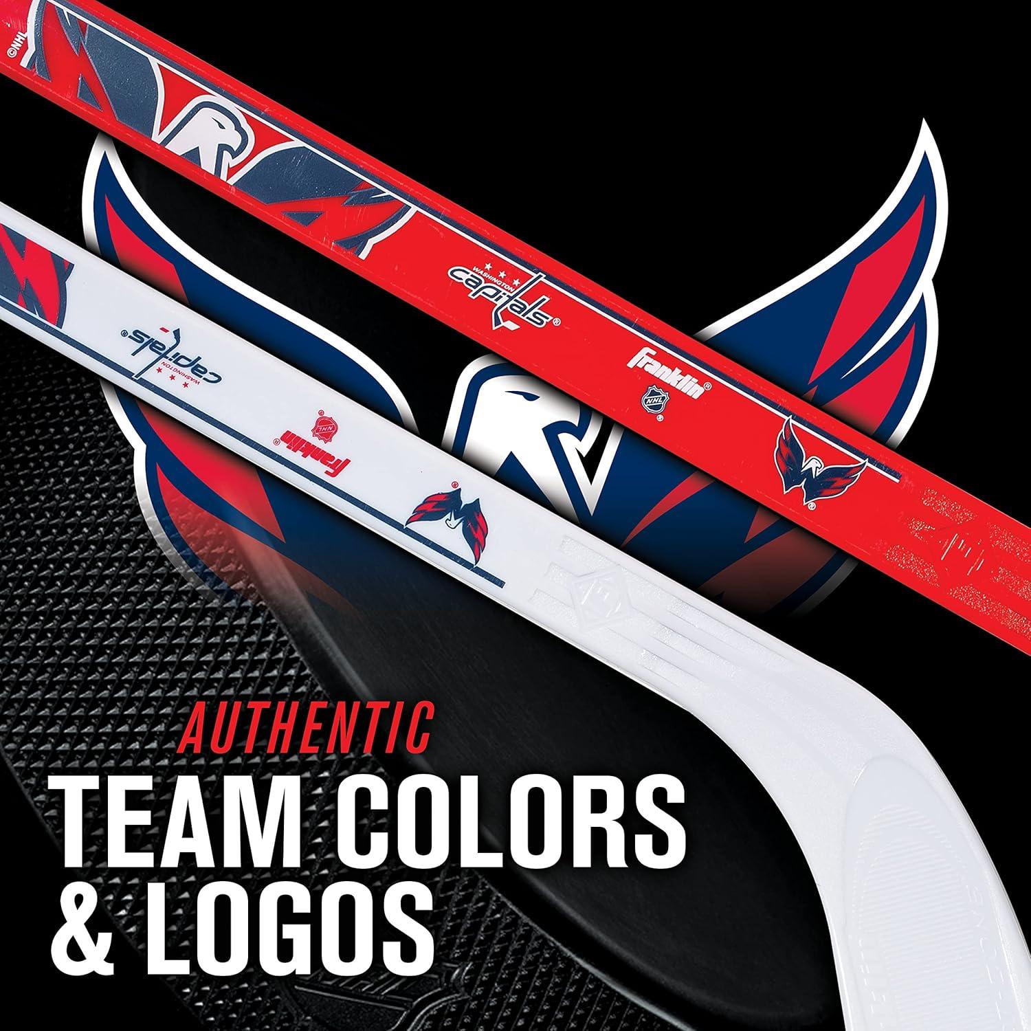 image:imageFranklin Sports NHL Mini Hockey Stick Set NHL Team Knee Hockey Stick and Ball Set Two Player Stick Set Great Toy for KidsWashington Capitals
