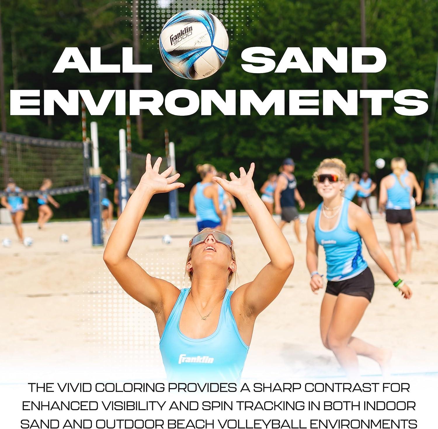 image:imageFranklin Sports Pro Beach Volleyball Ball Kerri Walsh Jennings 9000 Beach Game Sand Outdoor Volleyball Competition Ball for Sand Outdoor Courts Hand Sewn Synthetic Leather