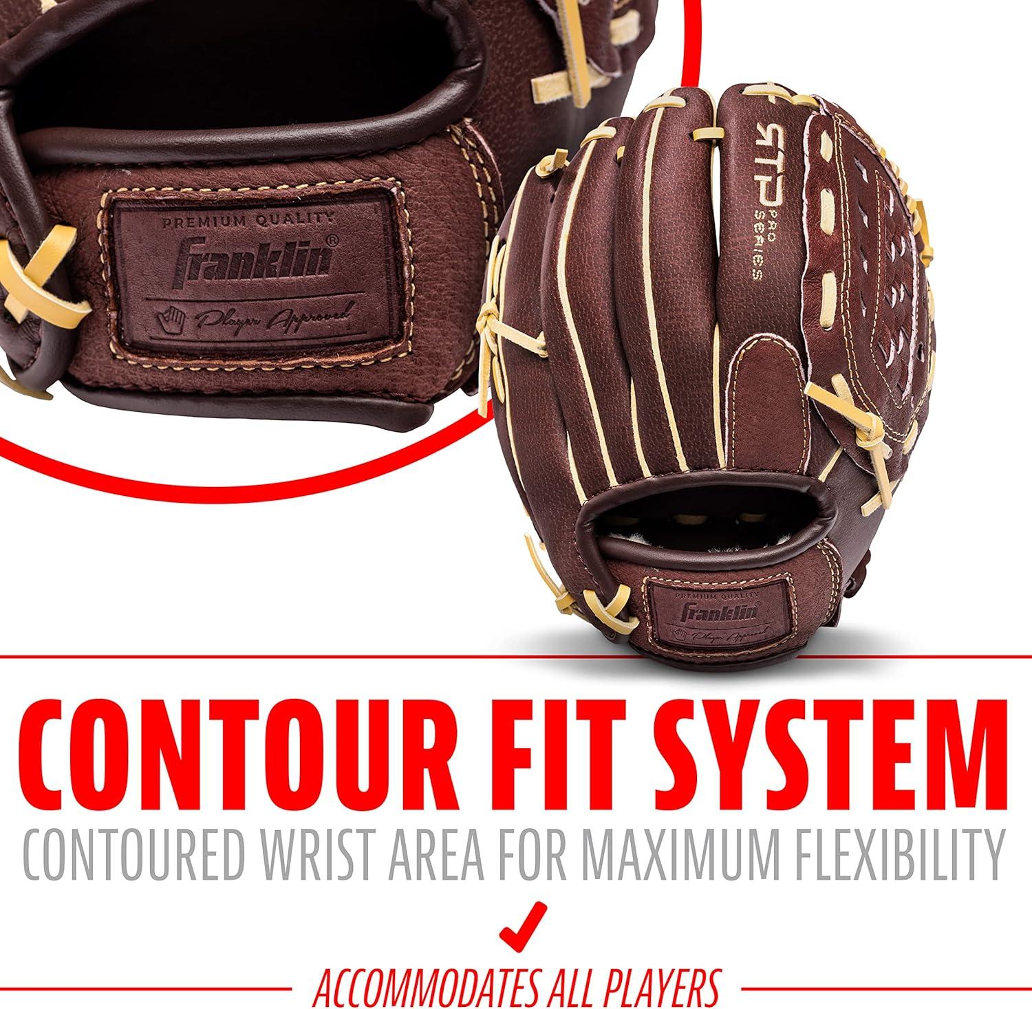 image:imageFranklin Sports RTP Pro Baseball Glove Adult Youth Fielding Mitt Righty Camel100 Closed Basket Web