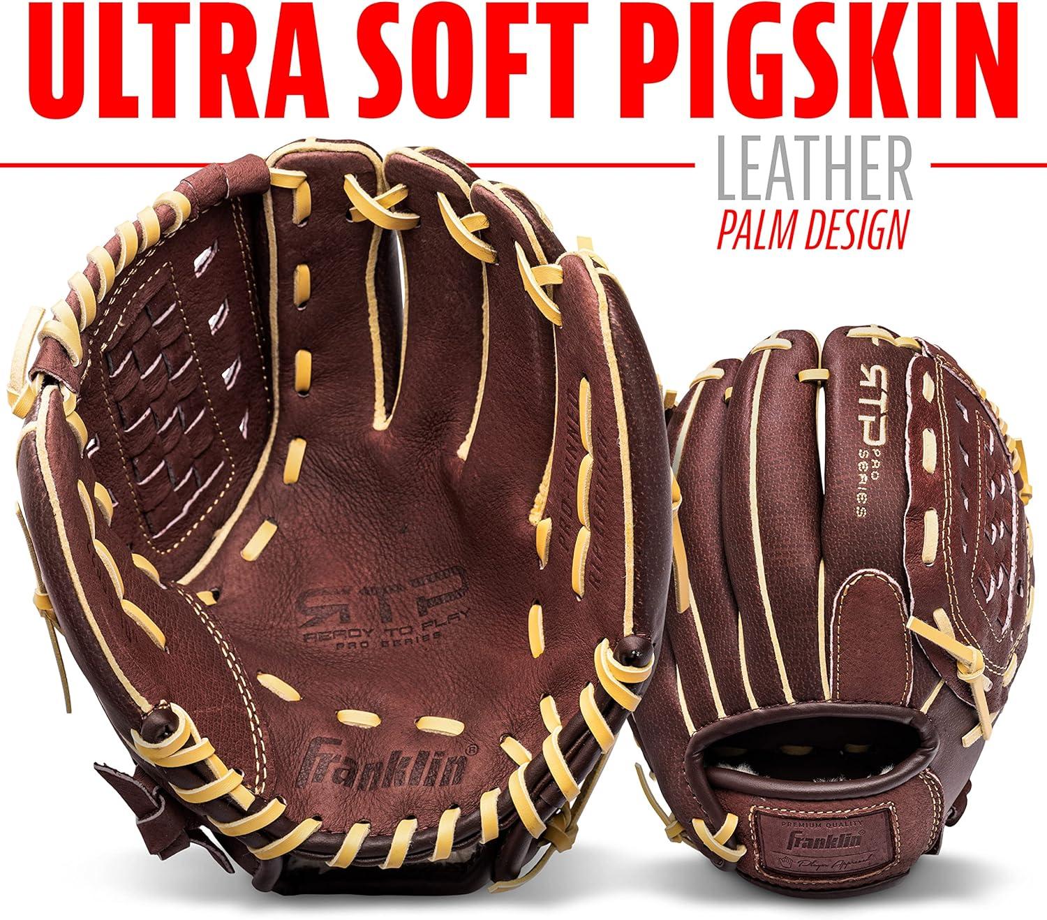 image:imageFranklin Sports RTP Pro Baseball Glove Adult Youth Fielding Mitt Righty Camel100 Closed Basket Web