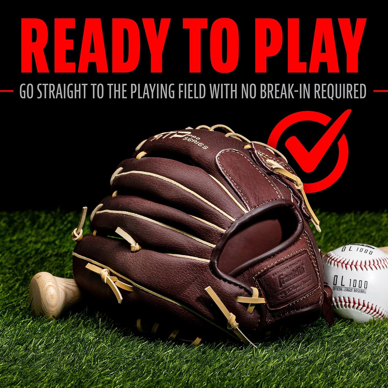 image:imageFranklin Sports RTP Pro Baseball Glove Adult Youth Fielding Mitt Righty Camel120 Modified Trap Web