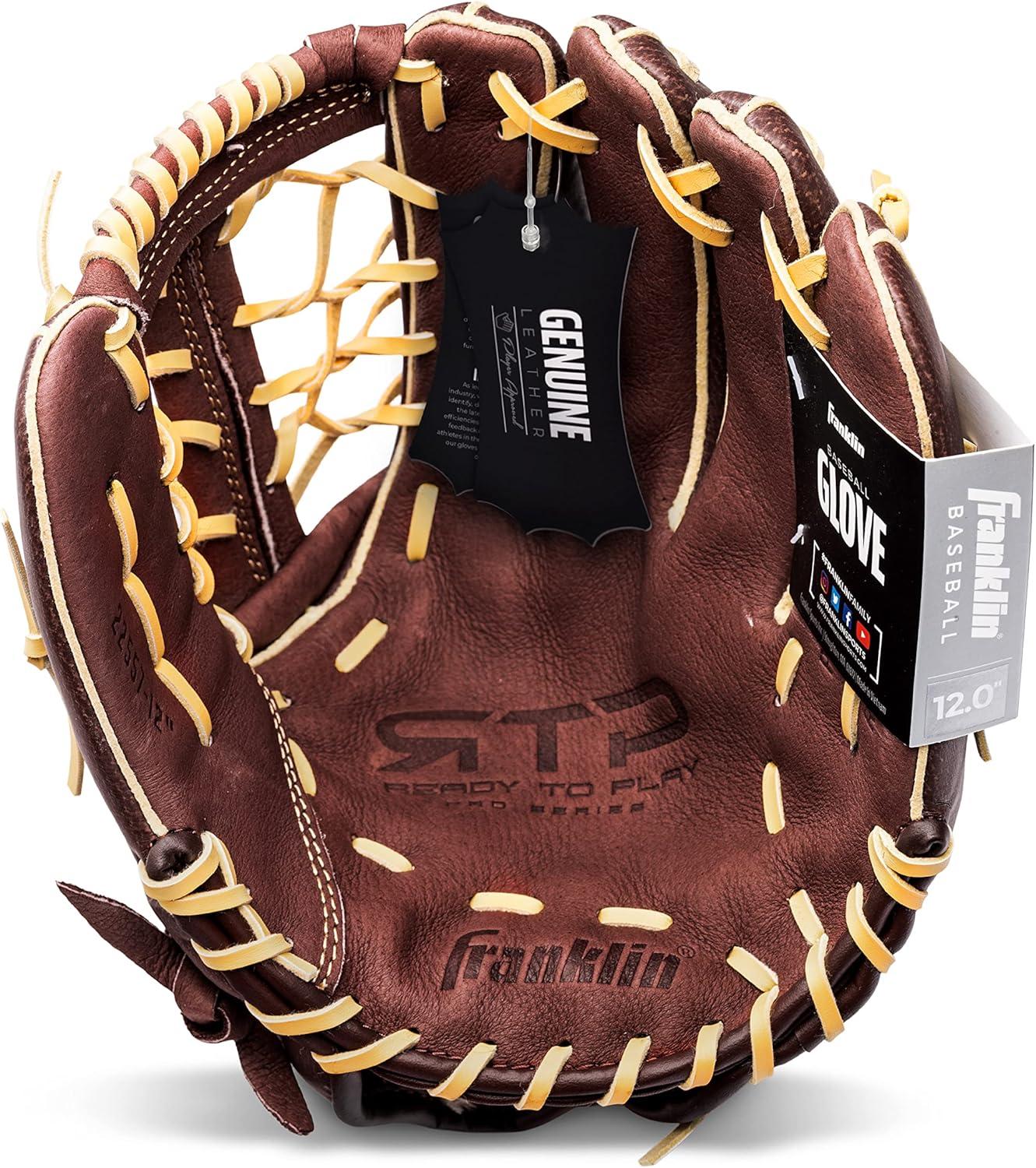 image:imageFranklin Sports RTP Pro Baseball Glove Adult Youth Fielding Mitt Righty Camel120 Modified Trap Web