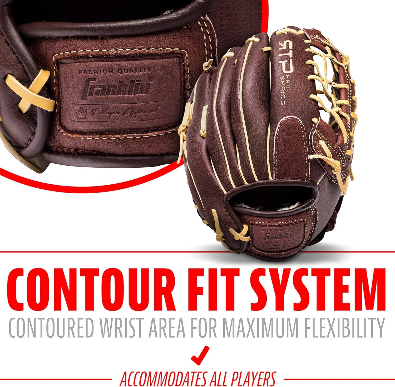 image:imageFranklin Sports RTP Pro Baseball Glove Adult Youth Fielding Mitt Righty Camel120 Modified Trap Web