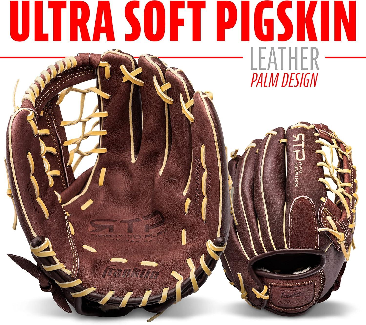 image:imageFranklin Sports RTP Pro Baseball Glove Adult Youth Fielding Mitt Righty Camel120 Modified Trap Web