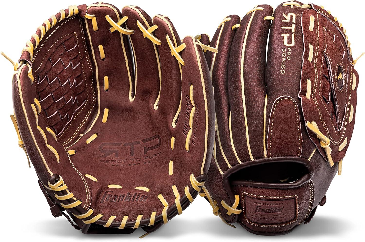 image:imageFranklin Sports RTP Pro Baseball Glove Adult Youth Fielding Mitt Righty Camel125 Deep Basket Web