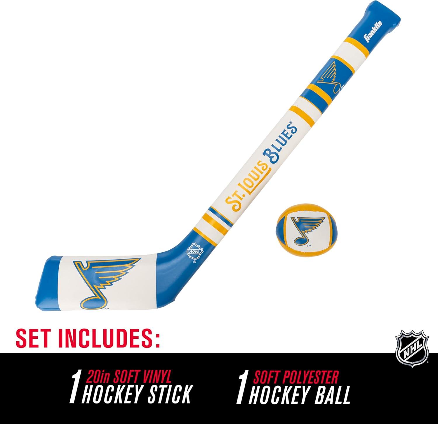 image:imageFranklin Sports St Louis Blues NHL Mini Soft Hockey Stick Set NHL Team Soft Foam Mini Hockey Stick and Ball Set Great Toy for Kids