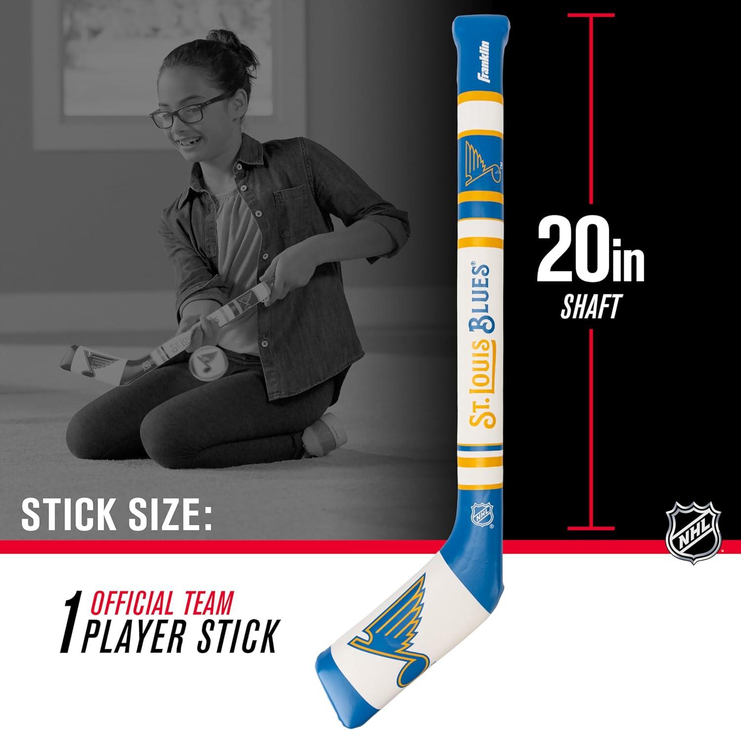 image:imageFranklin Sports St Louis Blues NHL Mini Soft Hockey Stick Set NHL Team Soft Foam Mini Hockey Stick and Ball Set Great Toy for Kids