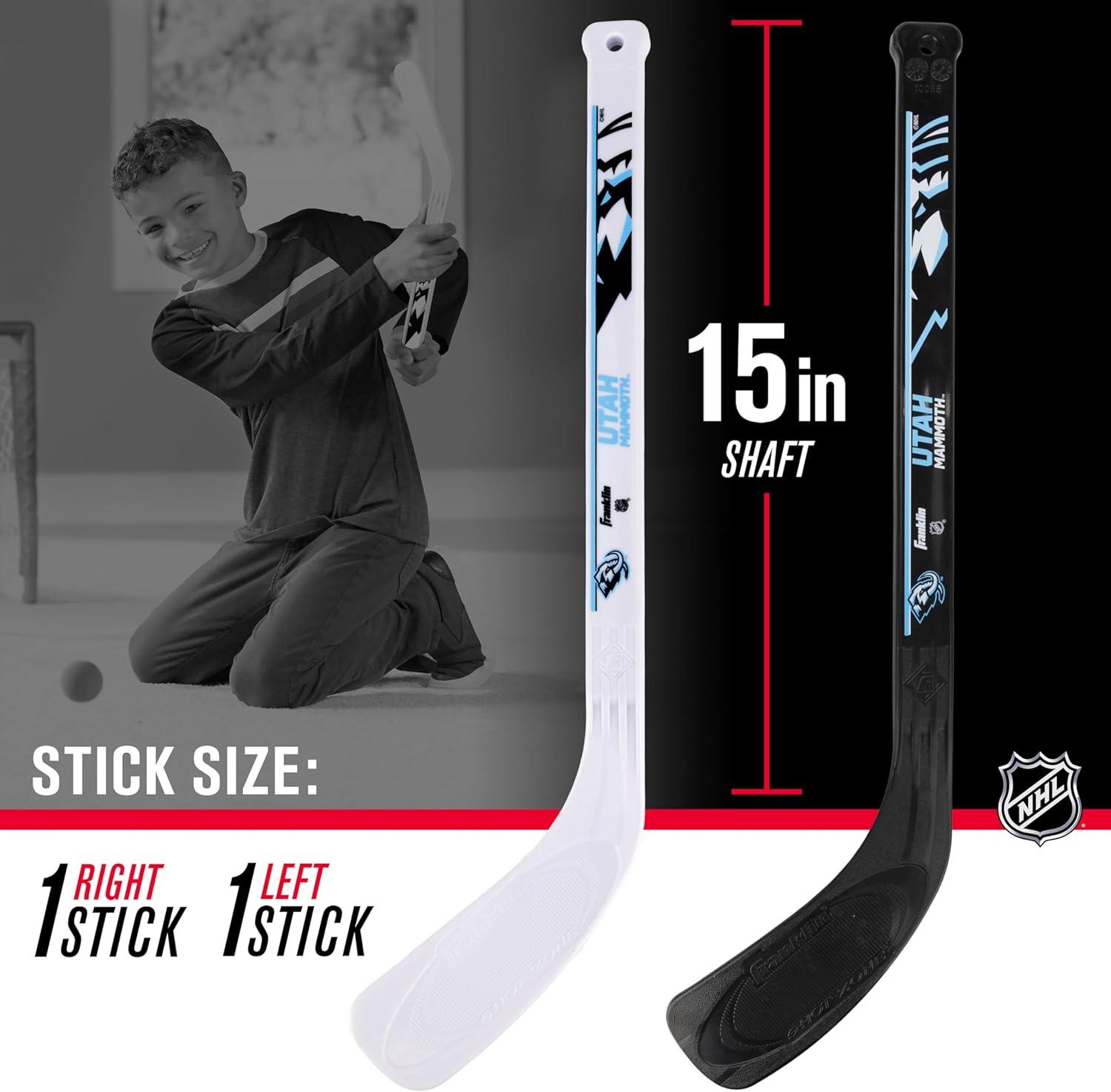 image:imageFranklin Sports Utah Mammoth NHL Mini Hockey Stick Set NHL Team Knee Hockey Stick and Ball Set Two Players Great Toy for Kids