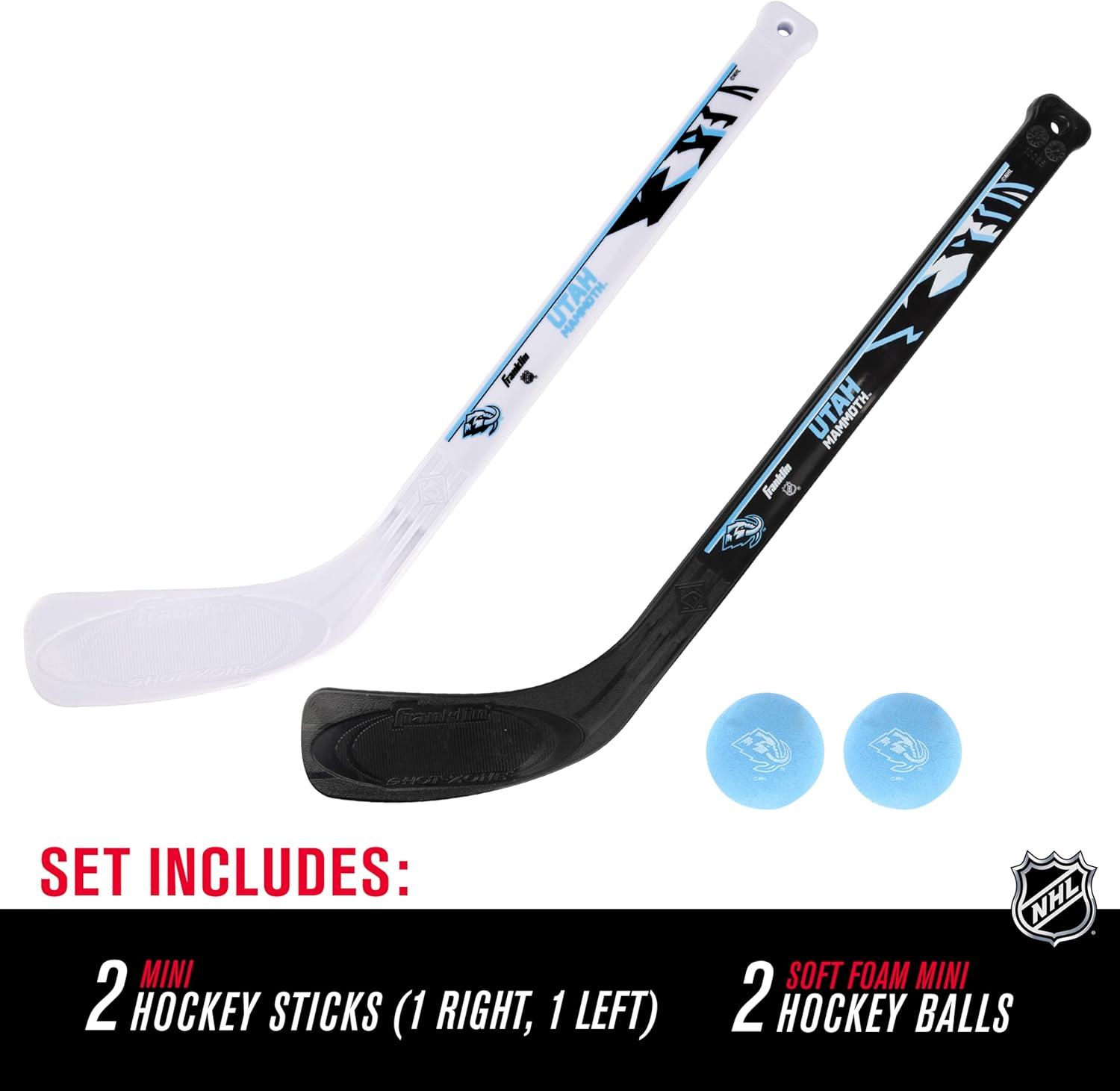 image:imageFranklin Sports Utah Mammoth NHL Mini Hockey Stick Set NHL Team Knee Hockey Stick and Ball Set Two Players Great Toy for Kids