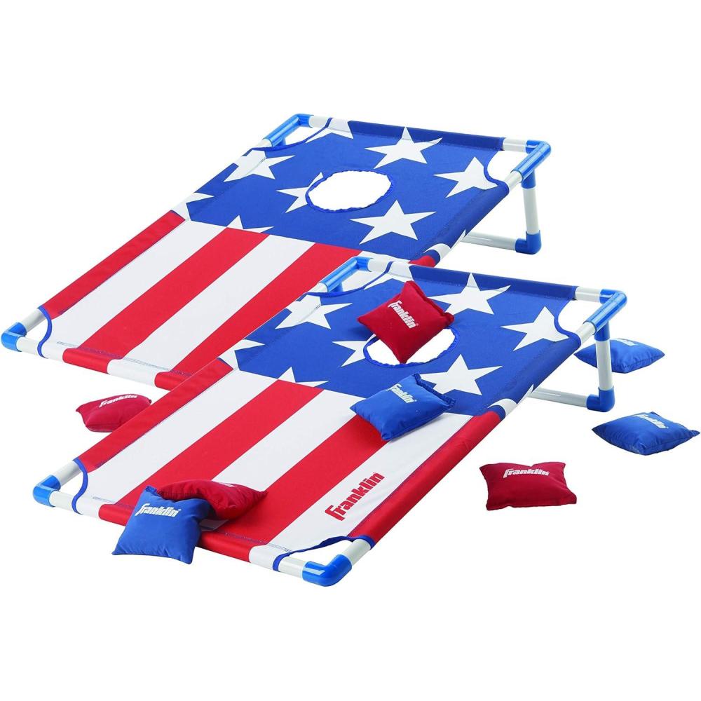 image:imageFranklin Sports Cornhole Game Sets  Portable Cornhole Boards  Bean Bags  2 Cornhole Boards  8 Bean Bags Included  Perfect Beach  Lawn Tailgate Bean Bag Toss Game Set1 Hole Toss
