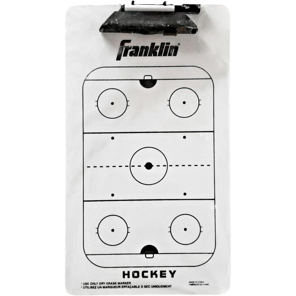 image:imageFranklin Sports Hockey Coach Dry Erase Clipboard  SingleSided Coaching Board with Marker  Portable Coaching Tool for Practice  Games