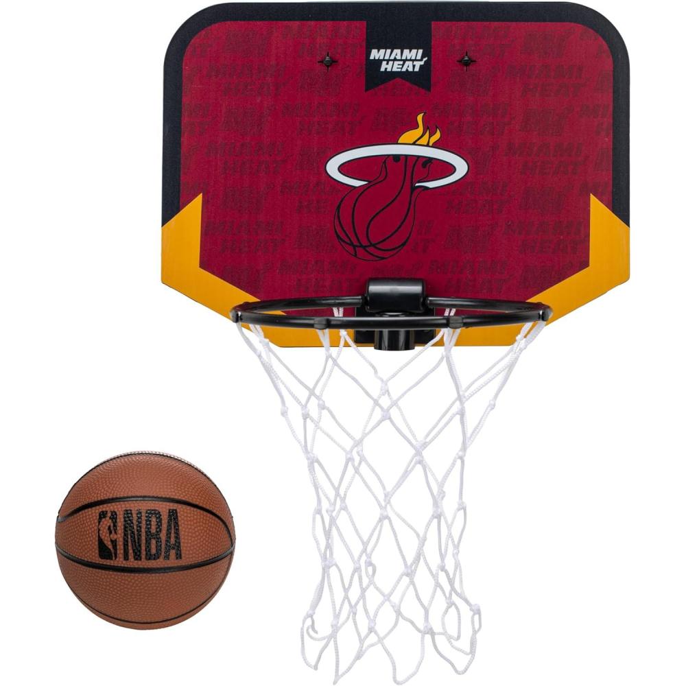 image:imageFranklin Sports NBA Team Over The Door Basketball Hoop Kids Indoor Mini Basketball Hoop with Basketball NBA Fan Shop Mini Hoop for Bedroom amp OfficeMiami Heat