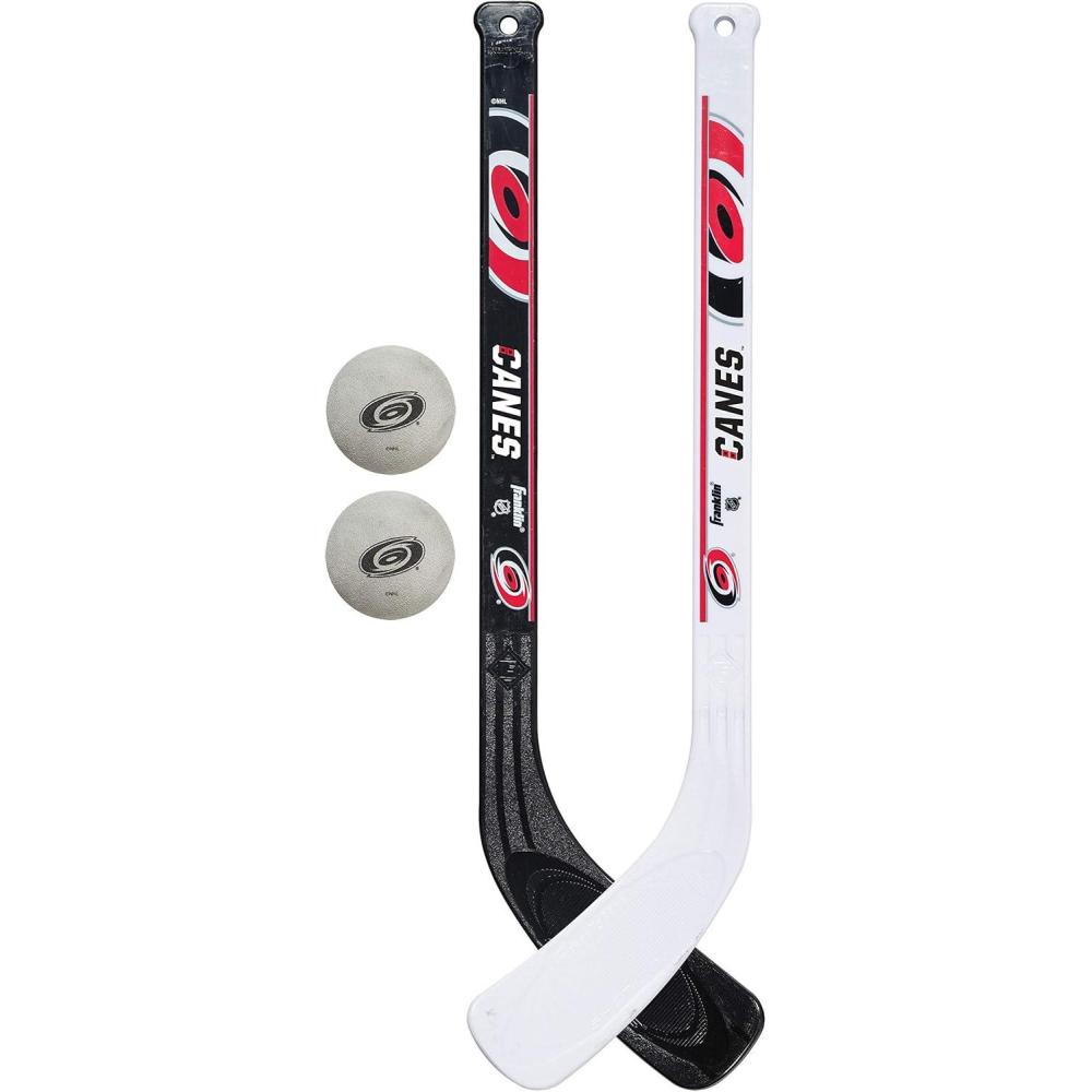 image:imageFranklin Sports NHL Mini Hockey Stick Set NHL Team Knee Hockey Stick and Ball Set Two Player Stick Set Great Toy for KidsCarolina Hurricanes