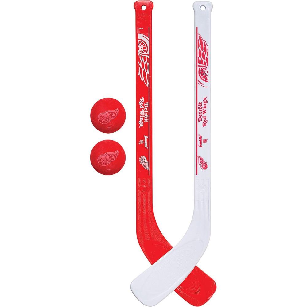 image:imageFranklin Sports NHL Mini Hockey Stick Set NHL Team Knee Hockey Stick and Ball Set Two Player Stick Set Great Toy for KidsDetroit Red Wings