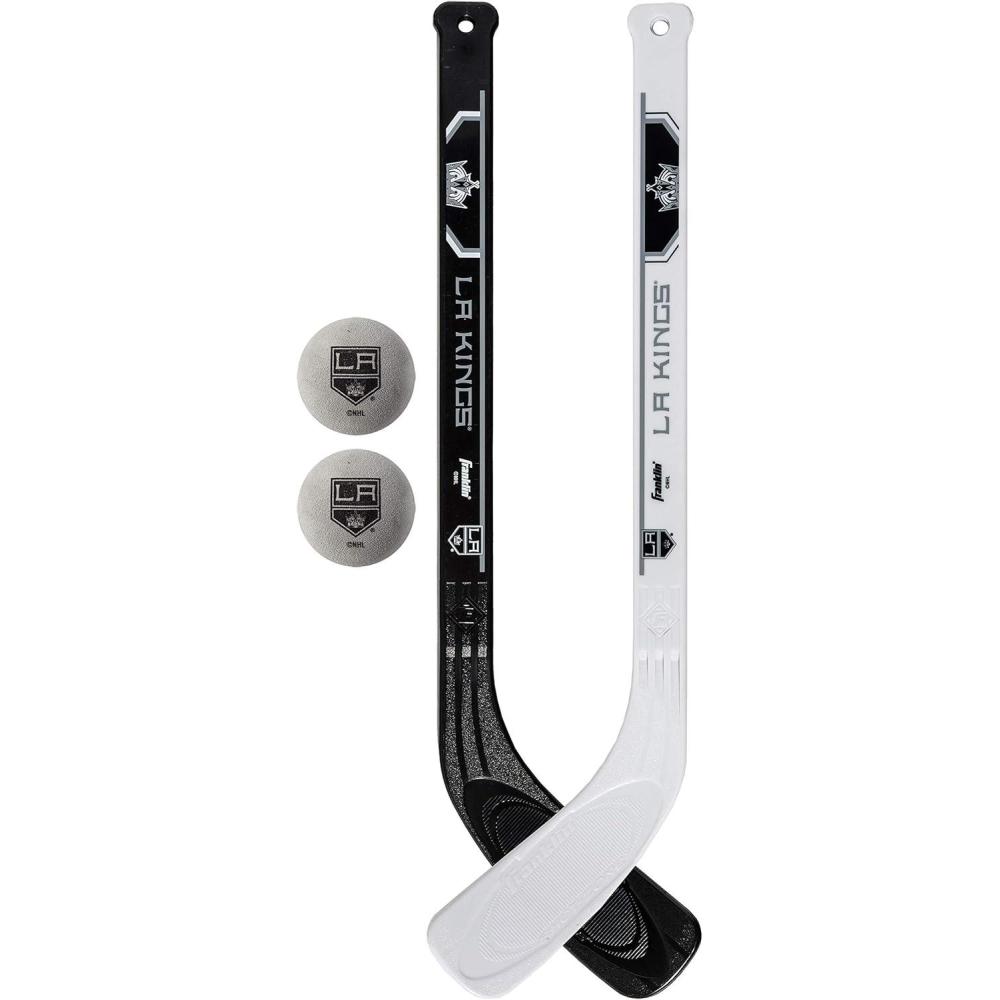 image:imageFranklin Sports NHL Mini Hockey Stick Set NHL Team Knee Hockey Stick and Ball Set Two Player Stick Set Great Toy for KidsLos Angeles Kings 2