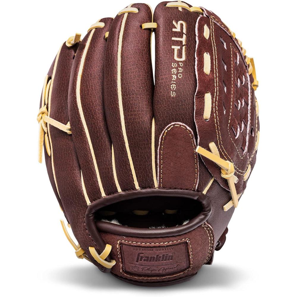 image:imageFranklin Sports RTP Pro Baseball Glove Adult Youth Fielding Mitt Righty Camel100 Closed Basket Web