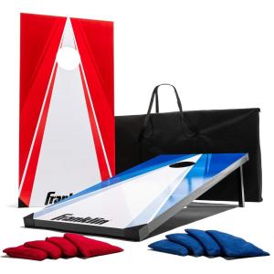 Franklin Sports Cornhole Game Sets – Portable Cornhole Boards + Bean Bags – (2) Cornhole Boards + (8) Bean Bags Included – Perfect Beach + Lawn Tailgate Bean Bag Toss Game Set(48″ x 24″ – Wooden)