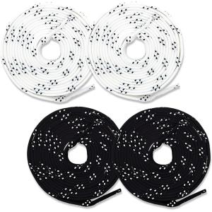 Franklin Sports Hockey Skate Laces – Set of 2 Non-Waxed Pairs – White + Black Unwaxed Ice Hockey Laces – Molded Tips(84″)