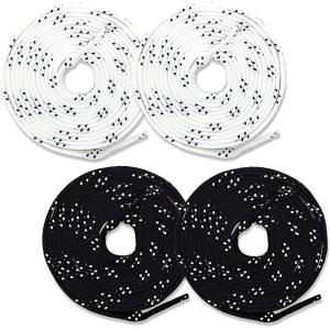 Franklin Sports Hockey Skate Laces – Set of 2 Non-Waxed Pairs – White + Black Unwaxed Ice Hockey Laces – Molded Tips(96″)