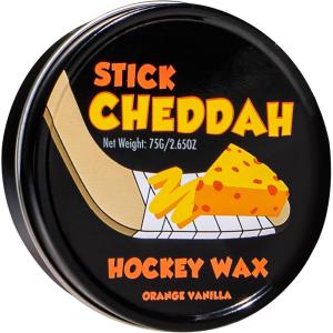 Franklin Sports Hockey Stick Wax – Maximum Grip Wax – Orange Vanilla Scent – Stick Cheddah – Reusable Tin Included