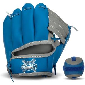 Franklin Sports Kids Toy Baseball Glove + Ball Set – Stiktek Baseball + Teeball Glove for Boys + Girls – Self-Stick Mitt + Ball Included – Youth Baseball Toy for Ages 3+ – 8″ Inch Glove(Grey/Navy)