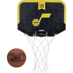 Franklin Sports NBA Team Over The Door Basketball Hoop – Kids Indoor Mini Basketball Hoop with Basketball – NBA Fan Shop Mini Hoop for Bedroom & Office(Utah Jazz 2)