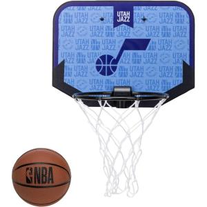 Franklin Sports NBA Team Over The Door Basketball Hoop – Kids Indoor Mini Basketball Hoop with Basketball – NBA Fan Shop Mini Hoop for Bedroom & Office(Utah Jazz)
