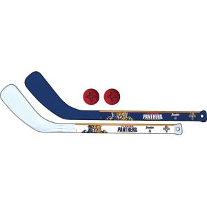 Franklin Sports NHL Mini Hockey Stick Set – NHL Team Knee Hockey Stick and Ball Set – Two Player Stick Set – Great Toy for Kids(Florida Panthers)