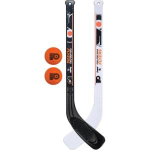 Franklin Sports NHL Mini Hockey Stick Set – NHL Team Knee Hockey Stick and Ball Set – Two Player Stick Set – Great Toy for Kids(Philadelphia Flyers)