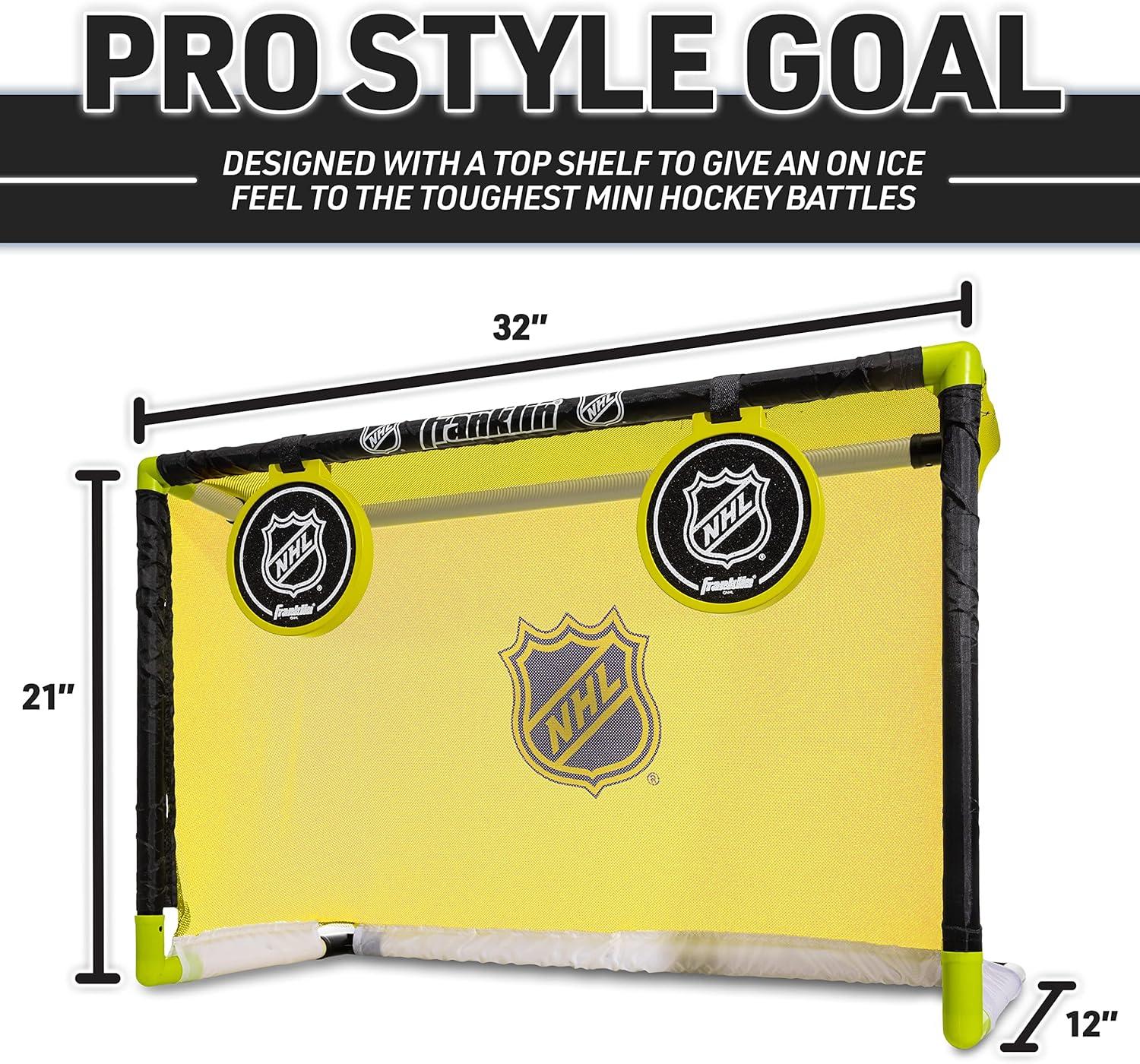 image:imageFranklin Sports Mini Hockey Goal Set Indoor Knee Goal 2 Shinny Hockey Sticks 2 Mini Foam Balls Pop Out Shooting Targets All Star