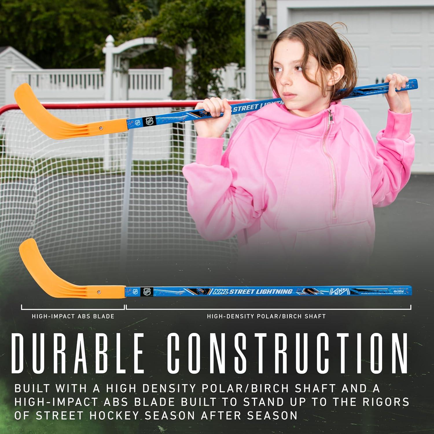 image:imageFranklin Sports NHL Kids Street Hockey Stick Balls Set Youth 40 Street Hockey Stick 2 Outdoor Roller Hockey Balls Kids Junior Hockey Starter Set