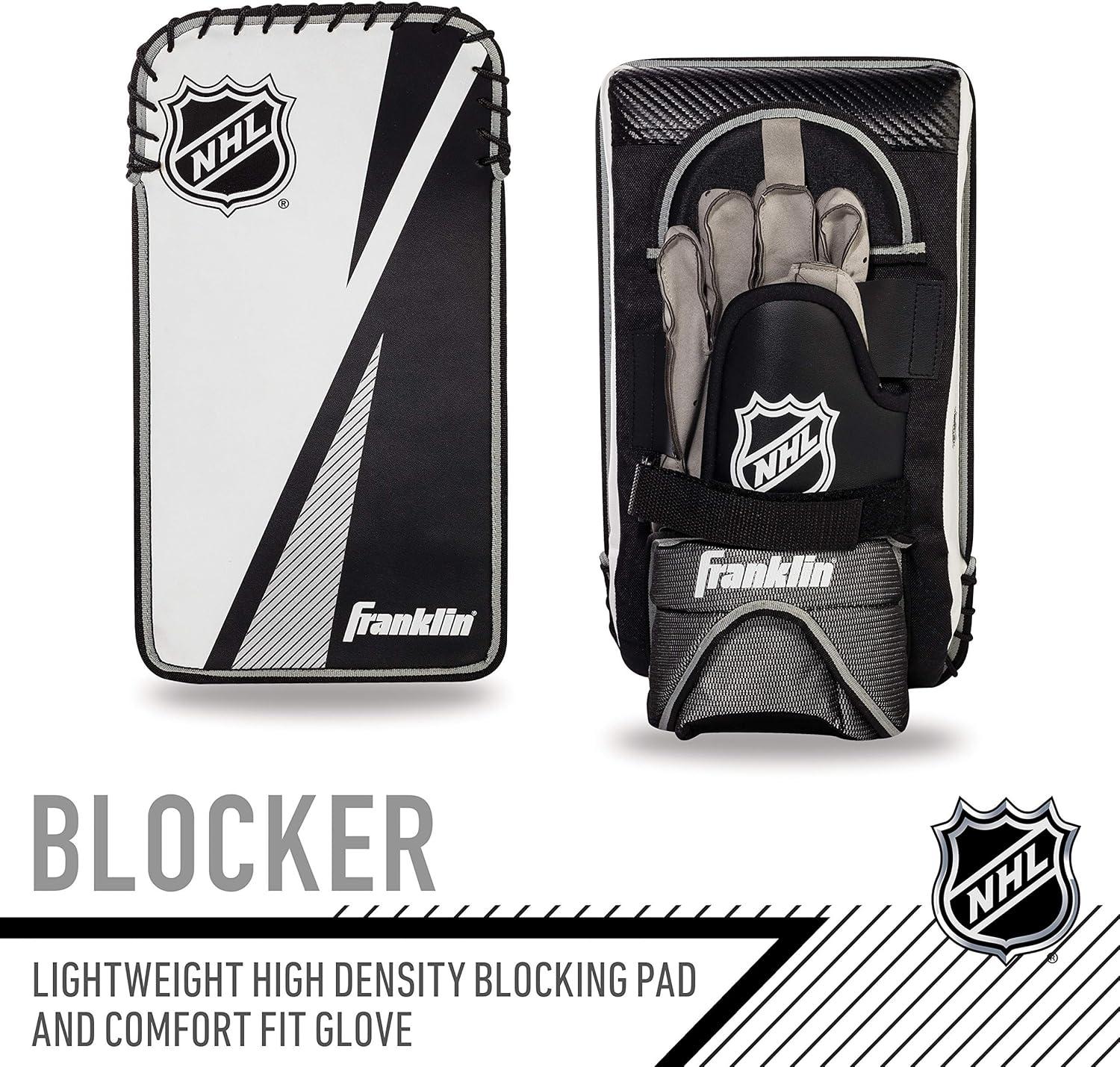 image:imageFranklin Sports Street Hockey Goalie Set Leg Pads Catch Glove Blocker Premium Durability Officially Licensed NHL Product