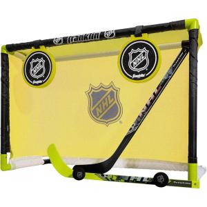 Franklin Sports Mini Hockey Goal Set – Indoor Knee Goal + (2) Shinny Hockey Sticks – (2) Mini Foam Balls + Pop Out Shooting Targets – All Star