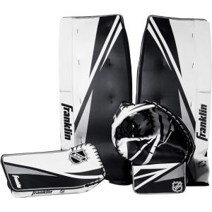 Franklin Sports Street Hockey Goalie Set – Leg Pads – Catch Glove – Blocker – Premium Durability – Officially Licensed NHL Product