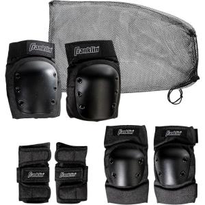 Franklin Sports Youth/Adult Knee Pads, Elbow Pads, Wrist Guards 3 in 1 Protective Set for Skate Protective – Skateboard – Biking(Adult)