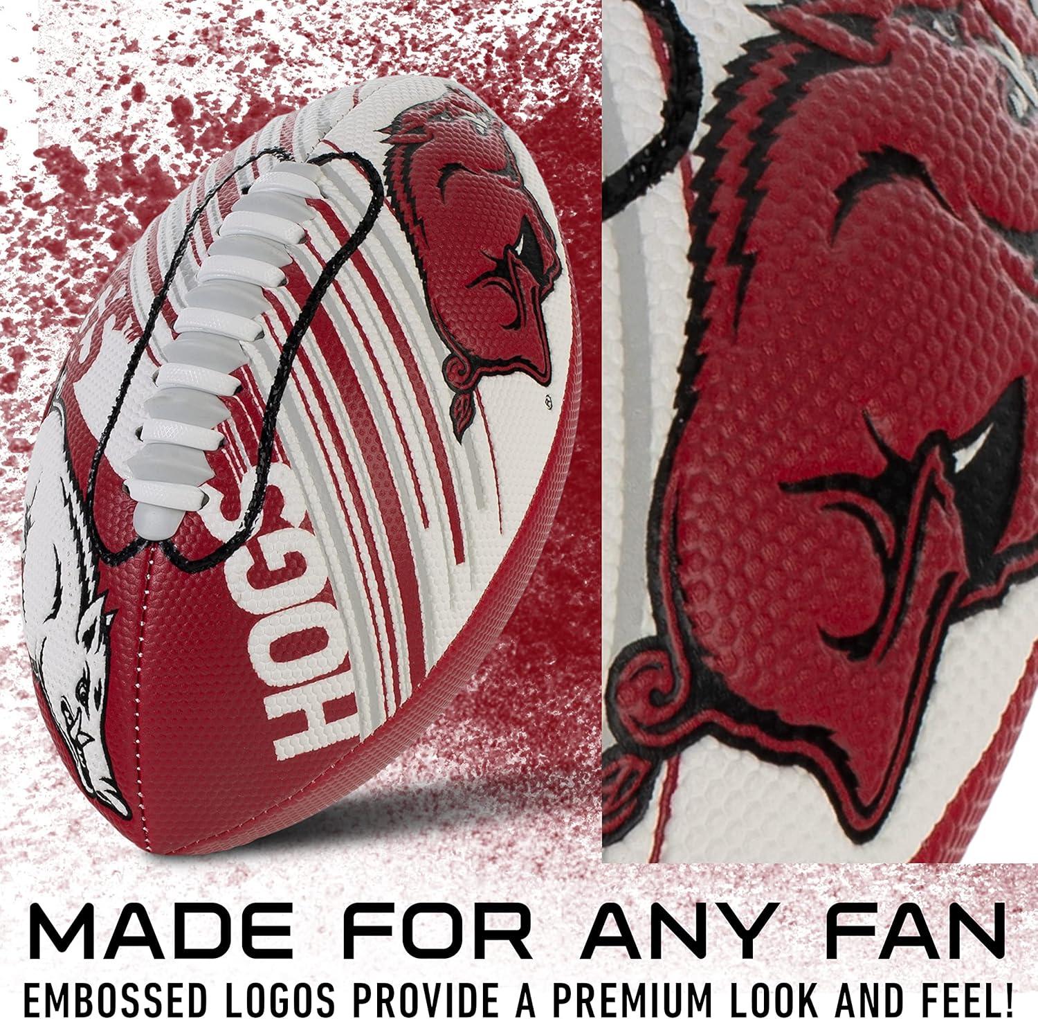 image:imageFranklin Sports NCAA Football Youth Mini Football 85 SPACELACE Easy Grip Texture Perfect for KidsArkansas Razorbacks