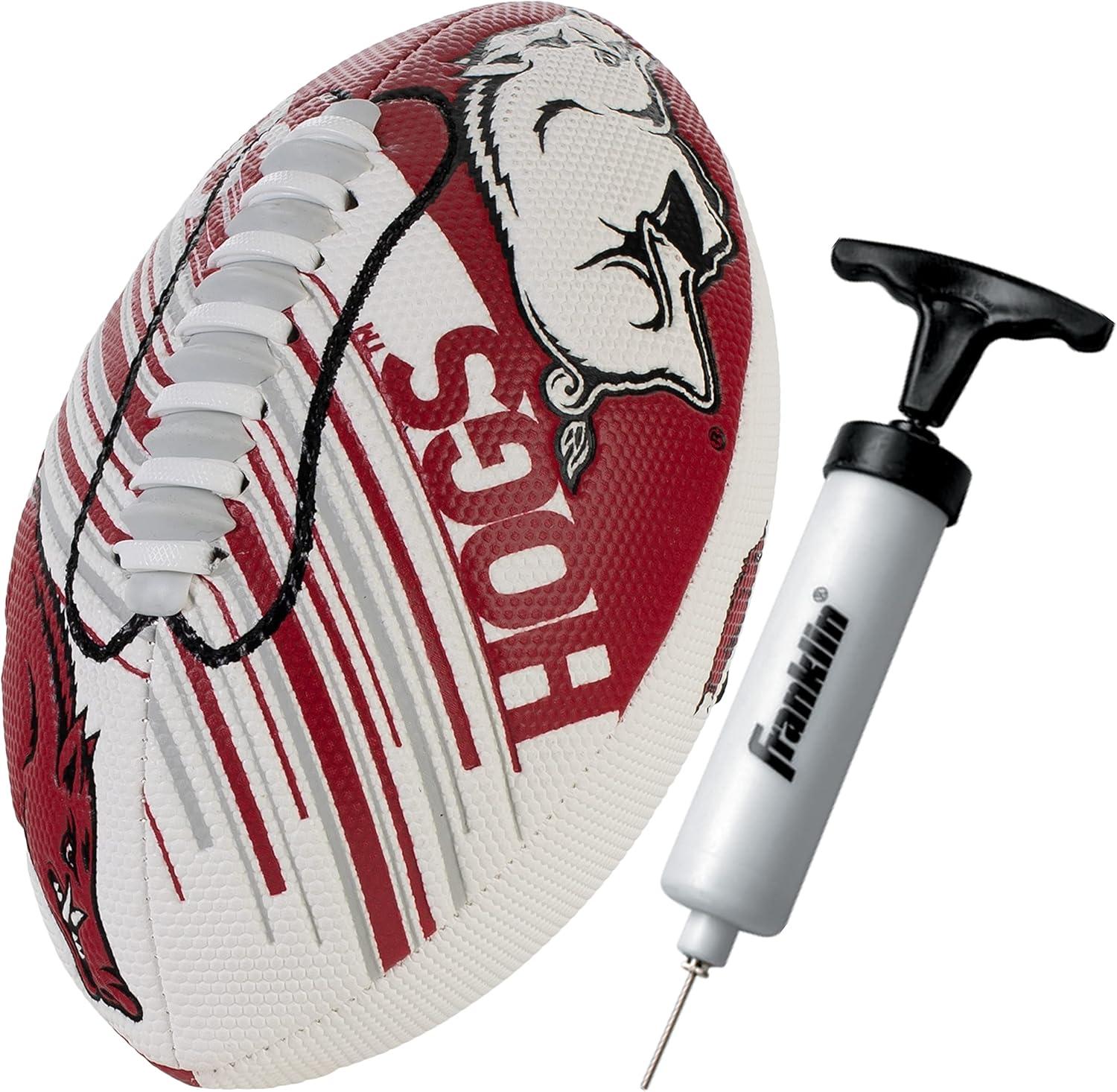 image:imageFranklin Sports NCAA Football Youth Mini Football 85 SPACELACE Easy Grip Texture Perfect for KidsArkansas Razorbacks