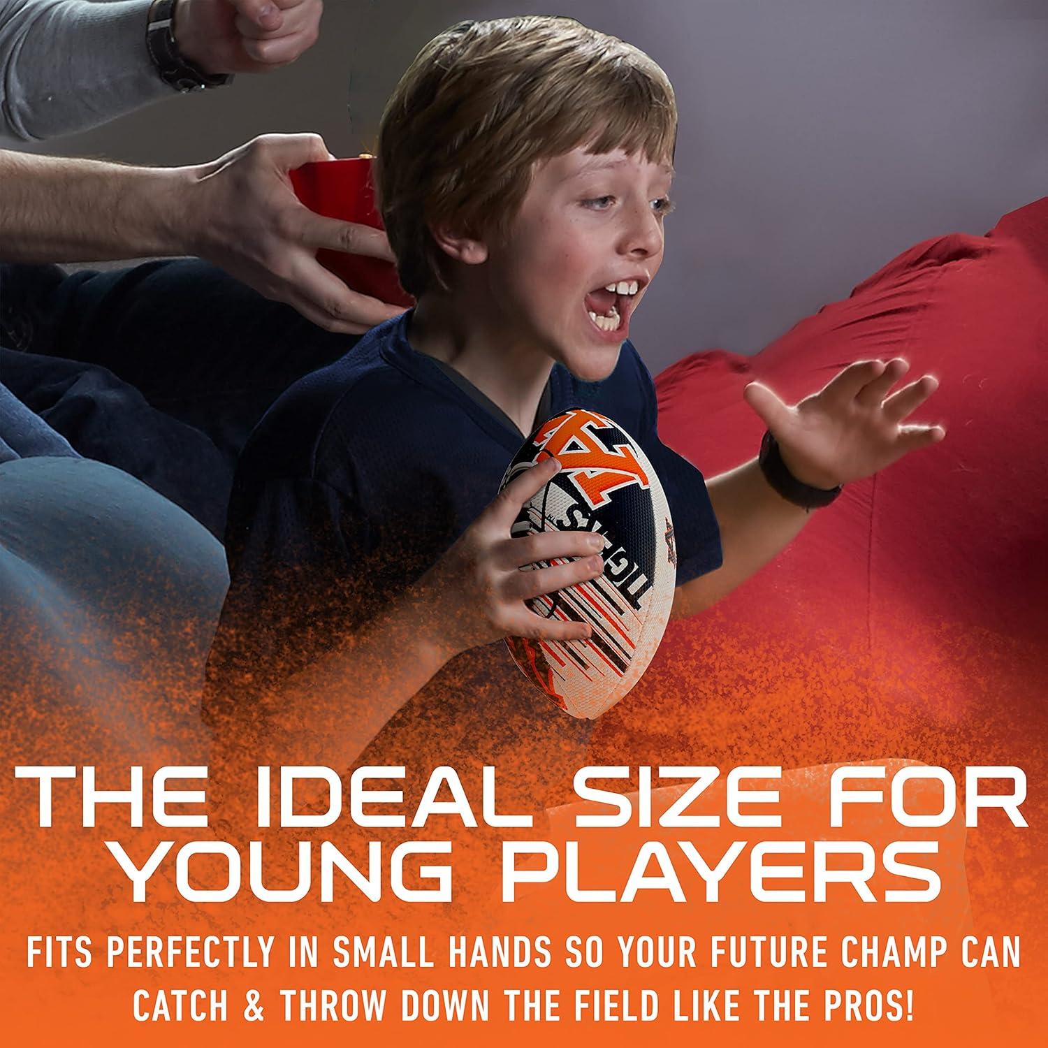 image:imageFranklin Sports NCAA Football Youth Mini Football 85 SPACELACE Easy Grip Texture Perfect for KidsAuburn Tigers