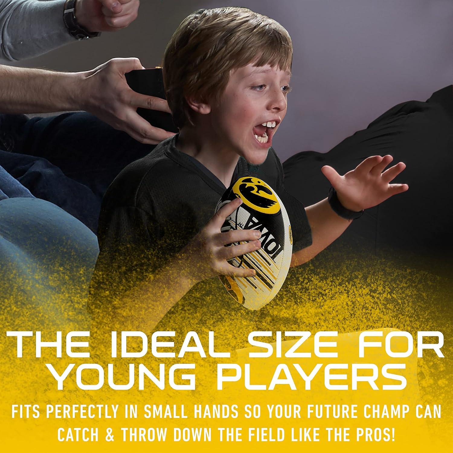 image:imageFranklin Sports NCAA Football Youth Mini Football 85 SPACELACE Easy Grip Texture Perfect for KidsIowa Hawkeyes