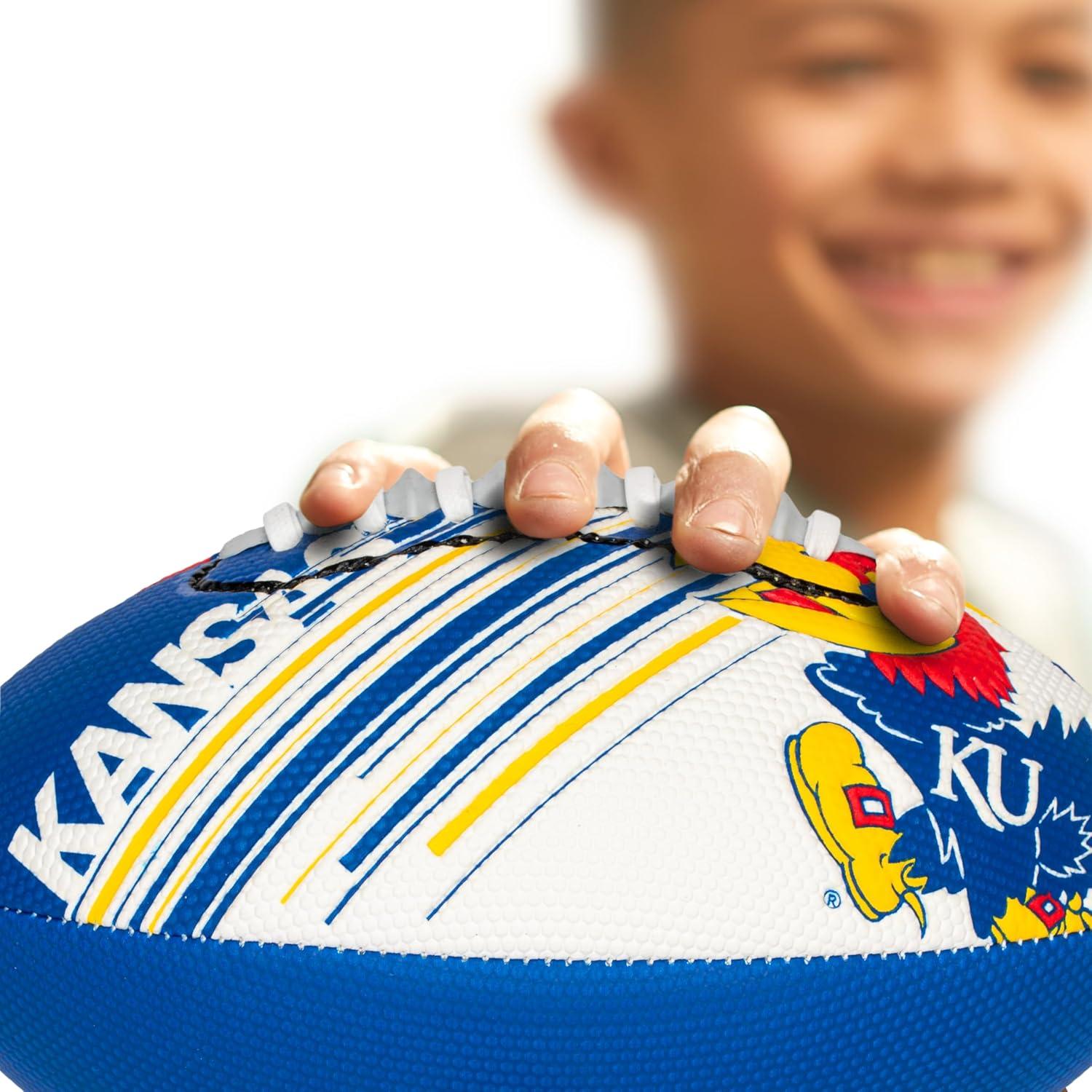image:imageFranklin Sports NCAA Football Youth Mini Football 85 SPACELACE Easy Grip Texture Perfect for KidsKansas Jayhawks